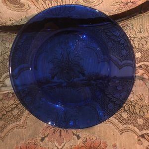Large Blue Glass Plate
